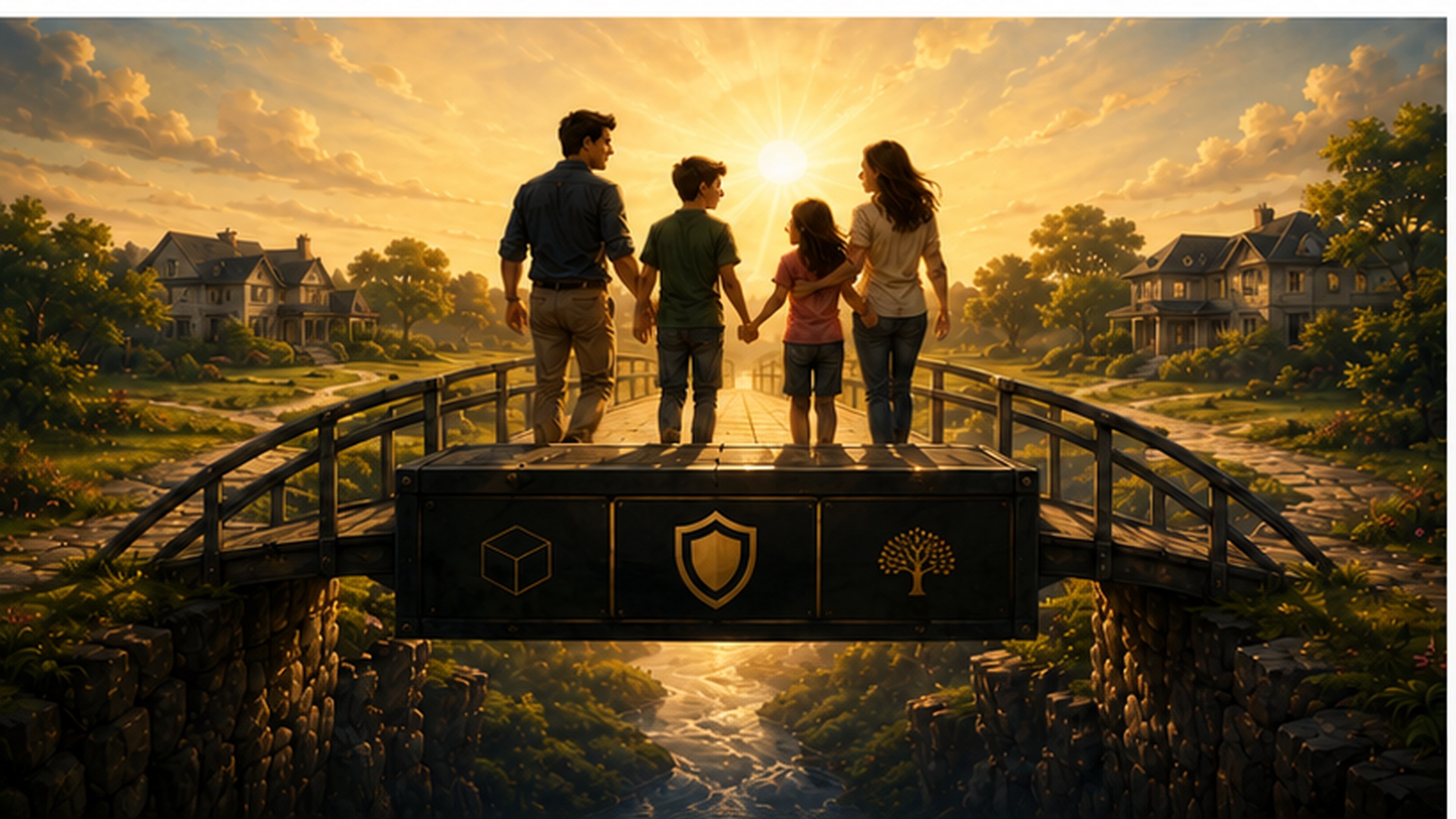 A family with a plan — the home kept, the family together, crossing the bridge